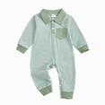 thumbnail image 1 of Newborn Infant Unisex Baby Boy Girl Clothes Button Romper Jumpsuit Basic One Piece Outfits,Button, 1 of 6