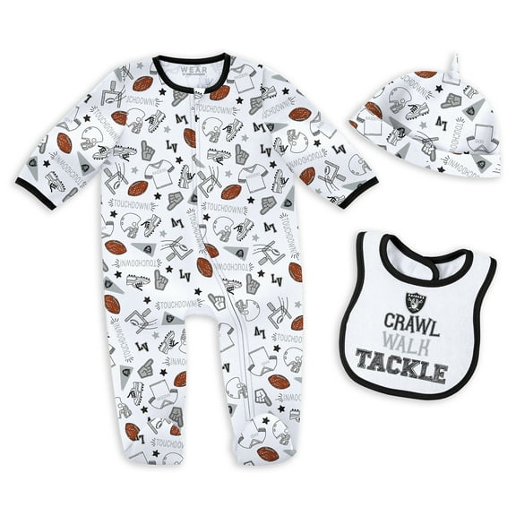 Newborn & Infant WEAR by Erin Andrews Las Vegas Raiders Sleep & Play Set