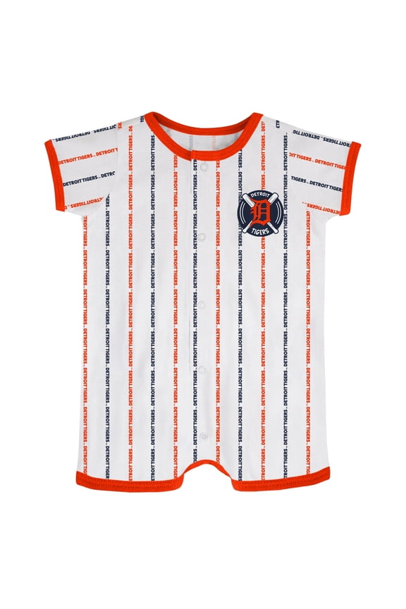 Newborn & Infant White Detroit Tigers Ball Hitter Romper