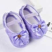Newborn Infants Baby Girls Bowknot Princess Shoes Soft Crib Shoes Moccasin Prewalkers