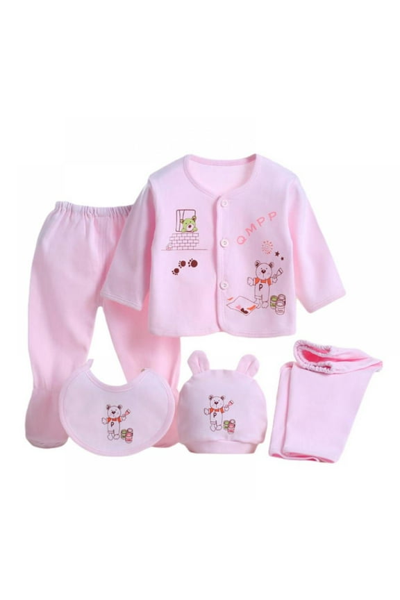 Newborn Infants Baby Girls Outfits Clothes Top+Long Pants+Hat+Bib Set