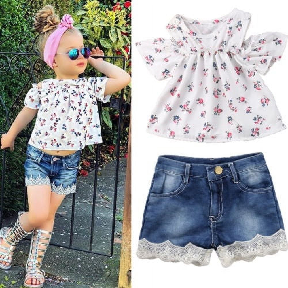 Newborn Baby Girl Outfit Sleeveless Bow Crop Top + Denim Flared Pants +  Headband Set Summer Clothes | Fruugo QA