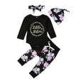 thumbnail image 1 of Newborn Kids Baby Girls Big Little Sister Romper Jumpsuit+ Floral Pants + Headband + Hat Outfit Set, 1 of 9