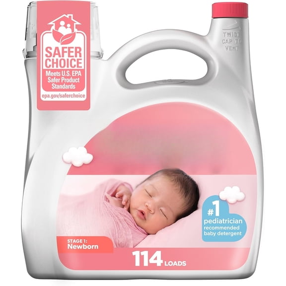 Newborn Liquid Laundry Detergent, Gentle on Sensitive Skin, HE Compatible, 2 pack, 32 loads each