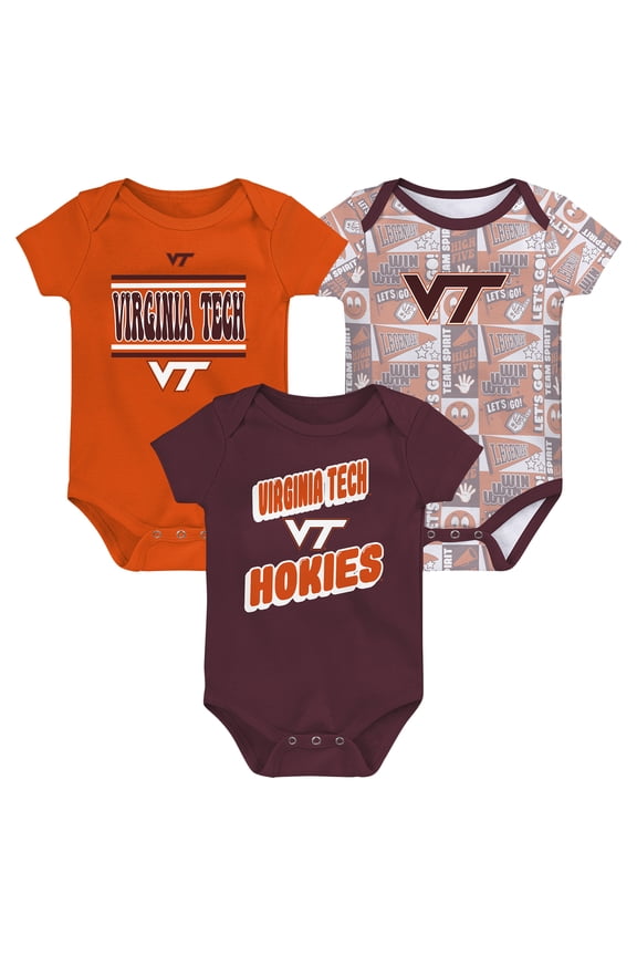 Newborn Maroon Virginia Tech Hokies Sunday Comics 3-Pack Bodysuit Set