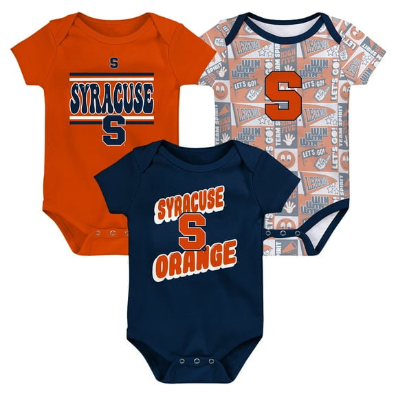 Newborn Navy Syracuse Orange Sunday Comics 3-Pack Bodysuit Set