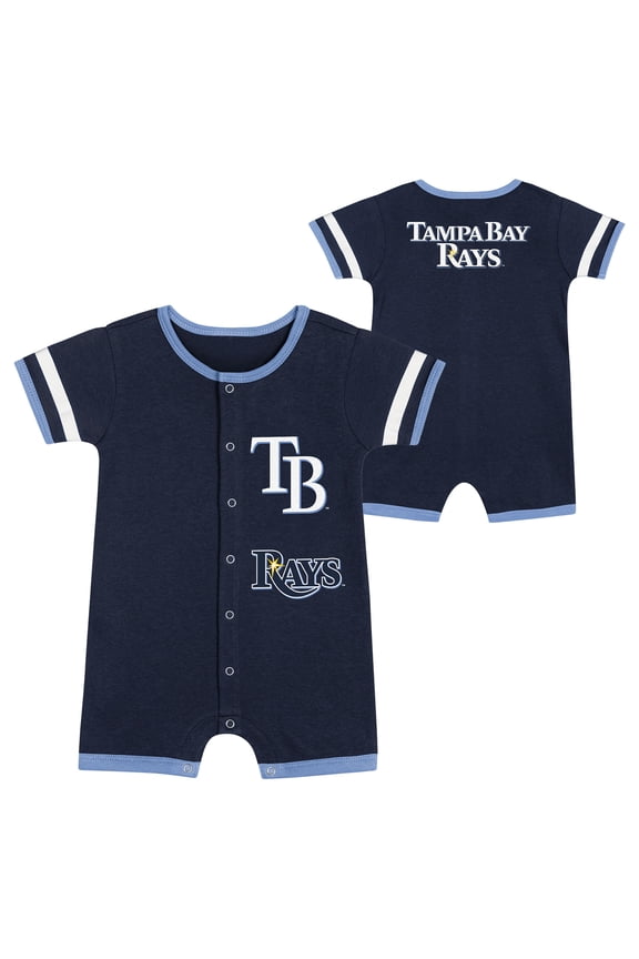 Newborn  Navy Tampa Bay Rays Double Hit Coveralls