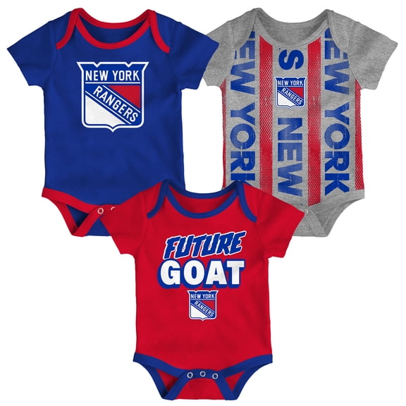 Newborn  New York Rangers Loyal Buddies Three-Pack Bodysuit Set