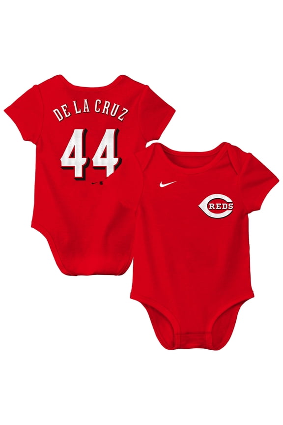 Newborn Nike Elly De La Cruz Red Cincinnati Reds Name & Number Fuse Bodysuit