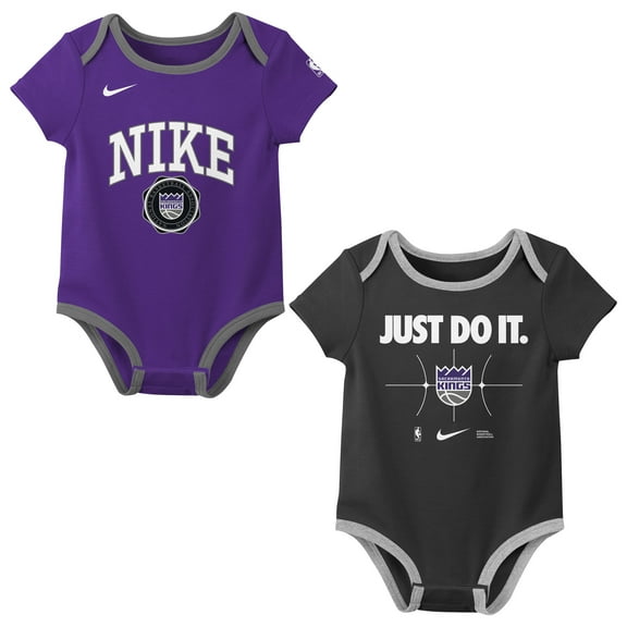 Newborn-Nike Purple/Black-Sacramento Kings Just Do It Two-Pack Bodysuit Set