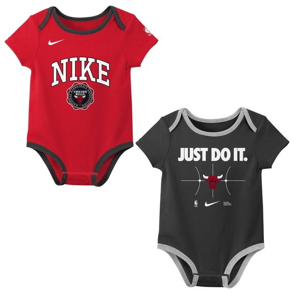 Newborn-Nike Red/Black-Chicago Bulls Just Do It Two-Pack Bodysuit Set