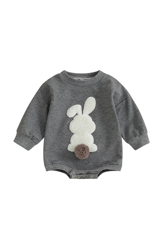Newborn Onesie, Baby Outfits, Paiwinds Easter Bunny Embroidered Jumpsuit Round Neck Long Sleeve Romper, 6 Months