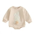 thumbnail image 1 of Newborn Onesie, Baby Outfits, Paiwinds Easter Bunny Embroidered Jumpsuit Round Neck Long Sleeve Romper, 6 Months, 1 of 2
