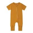 thumbnail image 1 of Onesies Baby Rompers Footless Pajamas Zipper Fiber Short Sleeve Sleeper Jumpsuit Onesies Gold 18 Months-24 Months, 1 of 2