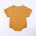 thumbnail image 1 of Newborn Onesies Boy Infant Toddler Short Sleeve Solid Newborn Romper Jumpsuit Baby Romper Orange 12-18 Months, 1 of 3