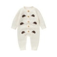 thumbnail image 1 of Onesies Boy Animals Knit Romper Sweater Long Sleeve Button Down Jumpsuit Baby Onsies Beige 0 Months-3 Months, 1 of 7