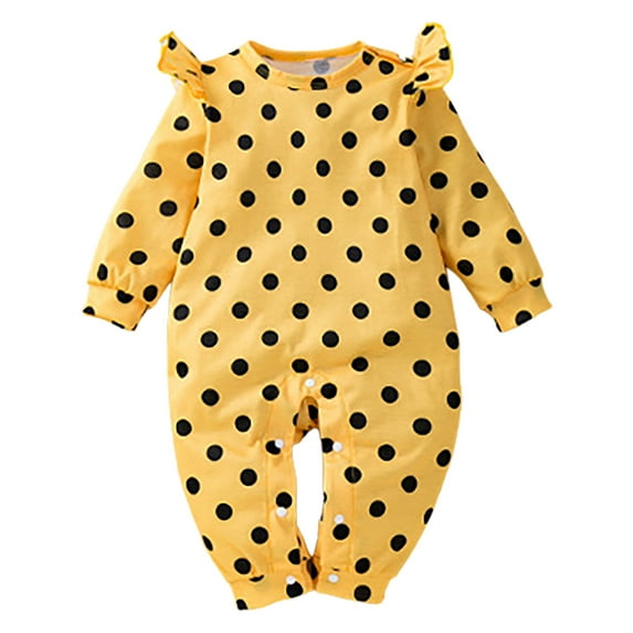Onesies Boy Long Sleeve Flower Prints Comfort Rompers Jumpsuits Onesies Yellow 6 Months-9 Months