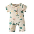 thumbnail image 1 of Onesies Cotton Play Jumpsuit Short Sleeves Cartoon Printed Pajamas Romper Onesies Blue 12 Months-18 Months, 1 of 1