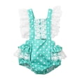 thumbnail image 1 of Onesies Baby Girls Floral Lace Ruffle Sleeve Polka Dot Romper Outfits Baby Bodysuit Green 6 Months-12 Months, 1 of 1