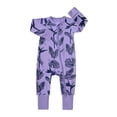 thumbnail image 1 of Onesies Ribbed Pajamas Girls Boys Zipper Long Sleeve Romper Jumpsuit Onesies Purple 0 Months-3 Months, 1 of 1