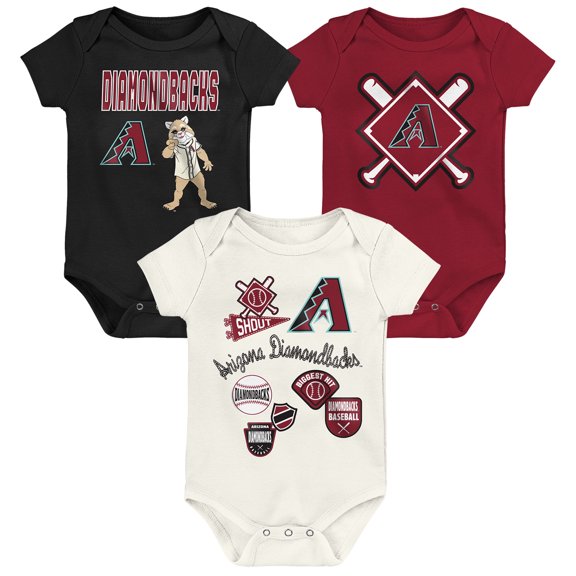 Newborn Outerstuff Arizona Diamondbacks Home Plate 3-Piece Creeper Set