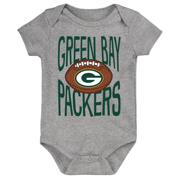 Newborn Outerstuff Gray Green Bay Packers For the Ball Bodysuit