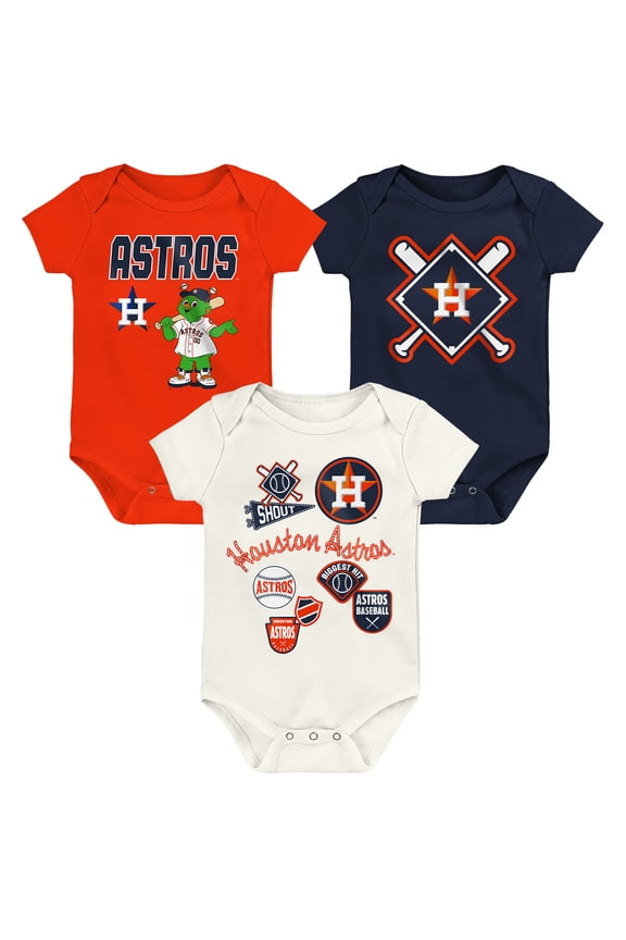 Newborn Outerstuff Houston Astros Home Plate 3-Piece Creeper Set