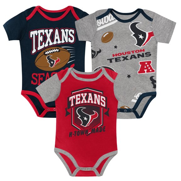 Newborn Outerstuff  Houston Texans First Round Pick Three-Piece Creeper Set