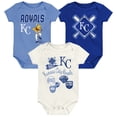 thumbnail image 1 of Newborn Outerstuff Kansas City Royals Home Plate 3-Piece Creeper Set, 1 of 4