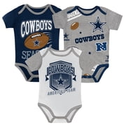 Newborn Outerstuff Navy Dallas Cowboys 1st Round Pick Creeper Three-Piece Set