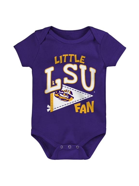 Newborn Outerstuff Purple LSU Tigers Little Banner Bodysuit