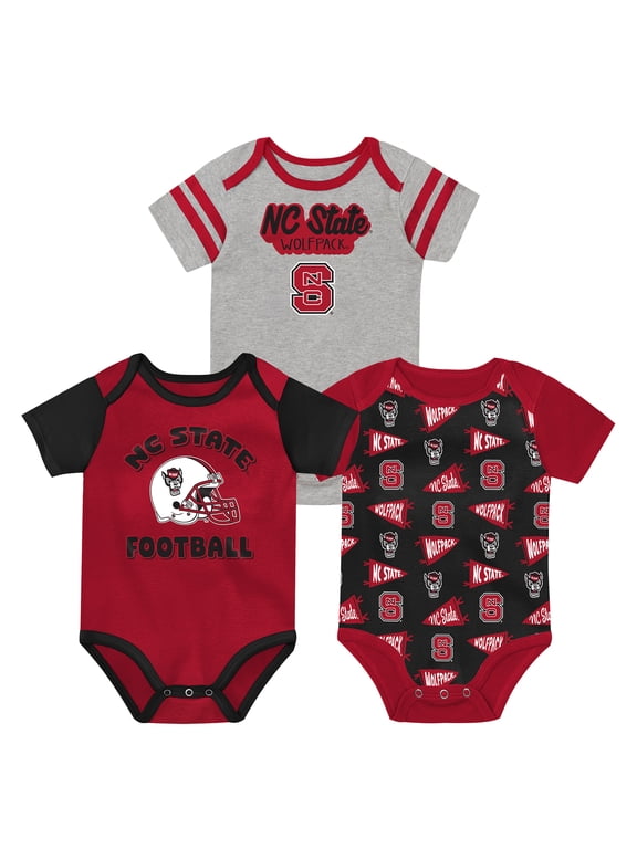 Newborn Outerstuff Red NC State Wolfpack Star Player Three-Piece Bodysuit Set