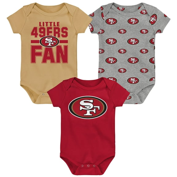 Newborn Outerstuff San Francisco 49ers Little Tike 3-Piece Bodysuit Set