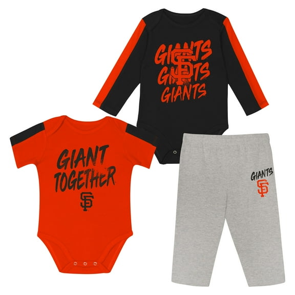 Newborn Outerstuff San Francisco Giants Double Down Bodysuit and Pants 3-Piece Set