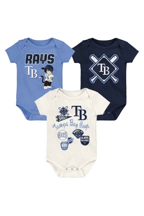 Newborn Outerstuff Tampa Bay Rays Home Plate 3-Piece Creeper Set
