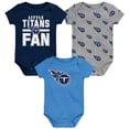 thumbnail image 1 of Newborn Outerstuff Tennessee Titans Little Tike 3-Piece Bodysuit Set, 1 of 4