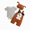 thumbnail image 1 of Newborn Outfits Baby Boy Boys Casual 3 Piece Set Cute Trendy Graphic Print Short Sleeve Crewneck T Shirt Elastic Pants Matching Hat Comfortable, 1 of 4