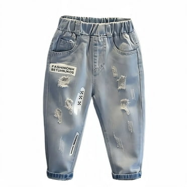 Pants Boys Wide Leg Jeans Loose Fit Denim Vintage Casual Wide Leg Jeans Streetwear Boys Cargo Pants Blue 12 Months-24 Months