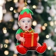 thumbnail image 1 of Newborn Photo Ornament Personalized for Christmas, Custom Holiday Decoration, Baby Keepsake Gift, 1 of 7