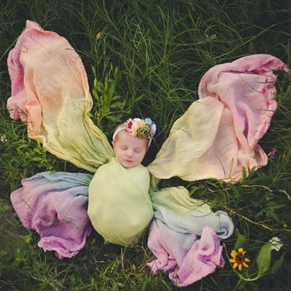 Newborn Photo Shoot Props Baby Photography Blanket Infant Photos Outfits Flexible Rainbow Wrap