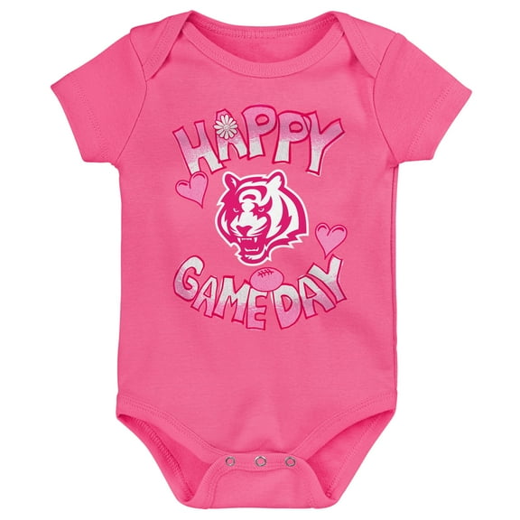 Newborn Pink Cincinnati Bengals Happy Gameday Bodysuit
