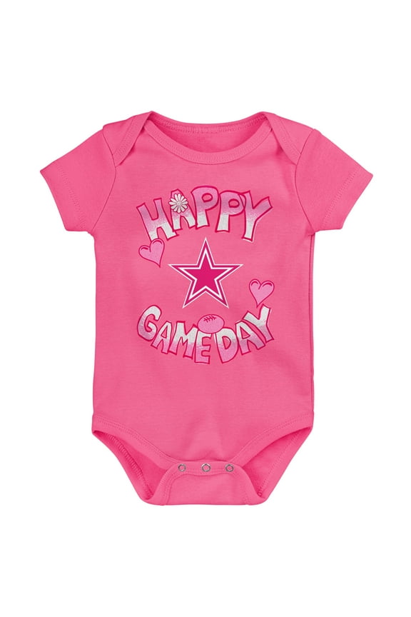 Newborn Pink Dallas Cowboys Happy Gameday Bodysuit
