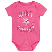 Newborn Pink Minnesota Vikings Happy Gameday Bodysuit