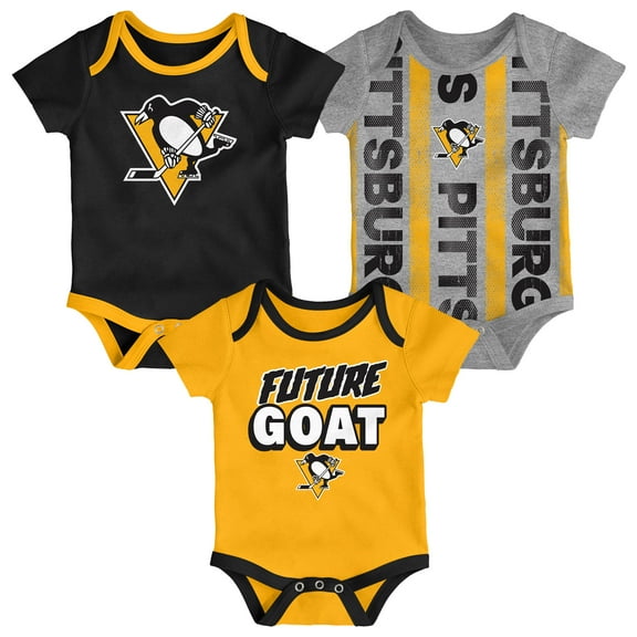 Newborn  Pittsburgh Penguins Loyal Buddies Three-Pack Bodysuit Set