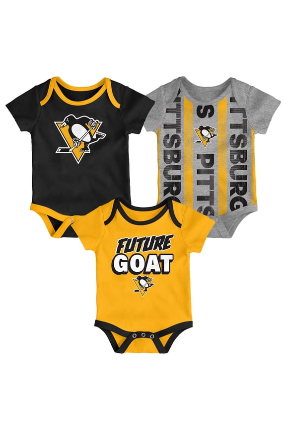 Newborn Pittsburgh Penguins Loyal Buddies Three-Pack Bodysuit Set