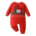 thumbnail image 1 of Newborn Print Boys Romper Jumpsuit Long Sleeve Soft Bodysuit With Snap Closure, 1 of 8