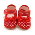 thumbnail image 1 of Newborn Shoes, Baby Girls Soft Soled Princess Shoes Lace Dot Walking Crib Slippers Nonslip Sandals for 3-12 Months Infant , Red, 1 of 5
