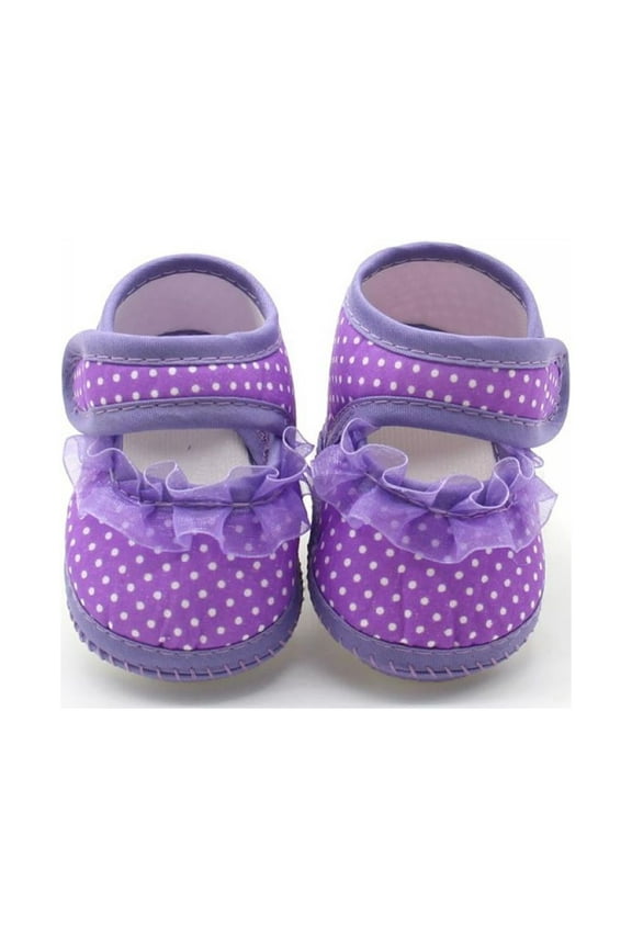 Newborn Shoes for Girls, Baby Girl Mesh Lace Soft Sole Crib Shoes Prewalker Shoes Infant Non-slip Flat Princess Shoes 3-12 Months, Purple