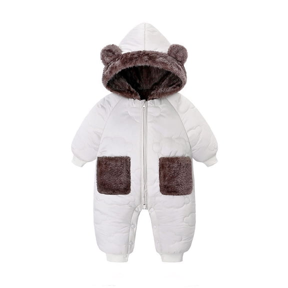 Snowsuit Girl Zipper Hooded Puffer Jacket Toddler Warm Clothes Windproof Winter Jumpsuits 18-24 Months Toddler Boy Clothes