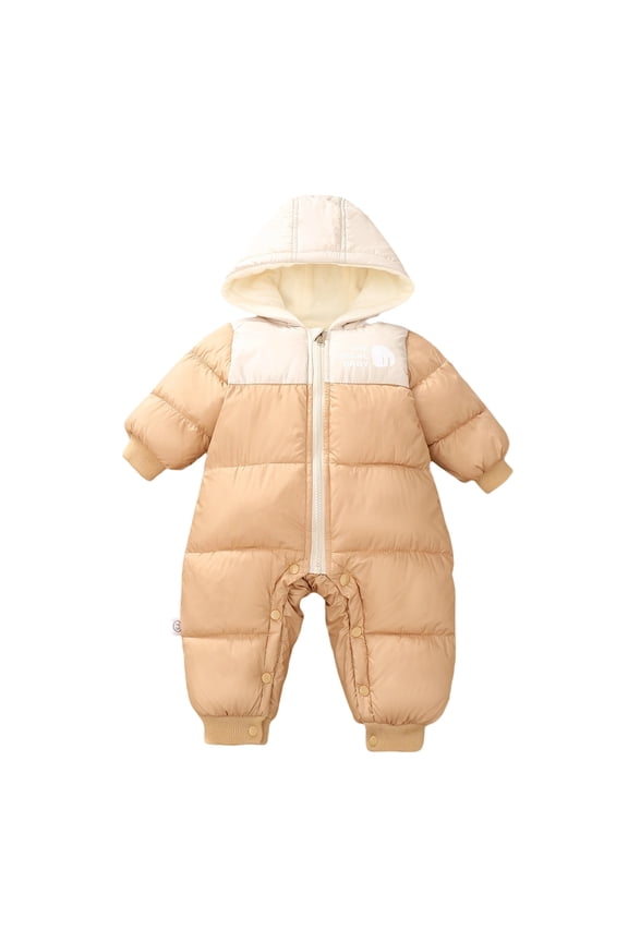 Newborn Snowsuit Girl Zipper Hooded Romper Warm Clothes for Baby Girl Windproof Jumpsuits Boys 0-3 Months Winter Coat
